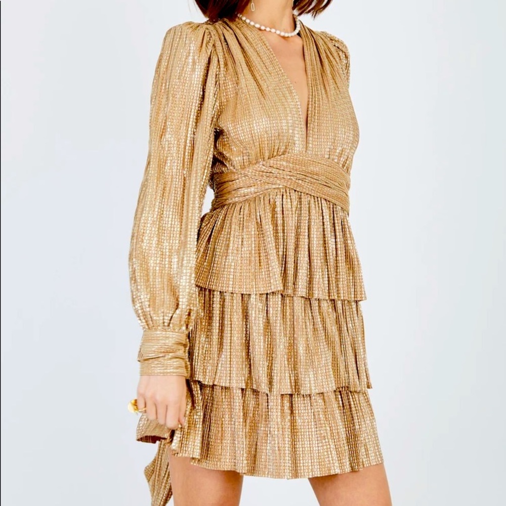 COPY - NEW! Sabina Musayev Mona Gold Metallic Dress - NWT - Picture 16 of 16